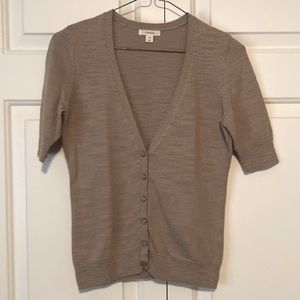 Caslon beige short sleeve cardigan